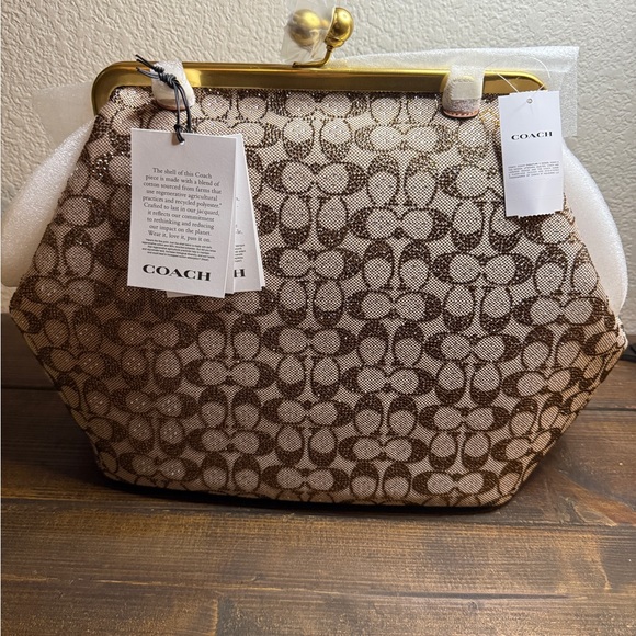 Coach Crystal Kisslock Large Frame Bag - Picture 1 of 5